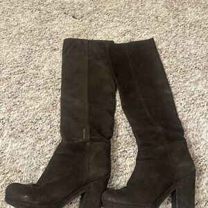 Prada Women's Dark Brown Heeled Boots